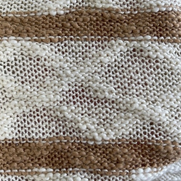 NATURAL Reflections bohemian Striped Knit Open Front Cardigan Cream Size S NWOT - Picture 6 of 9